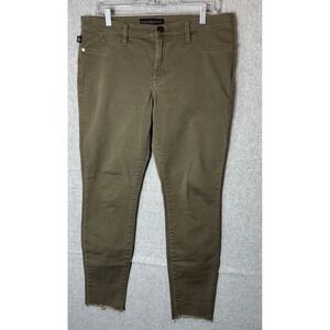 Rock & Republic Olive Green Skinny Jeans‎ Frayed Hem Casual Denim Size 14